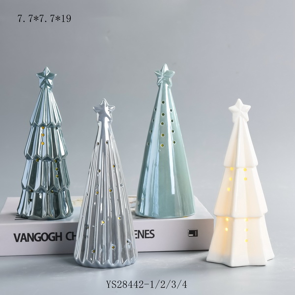 Porcelain Chrismas Decoration with LED Light - WCD240024