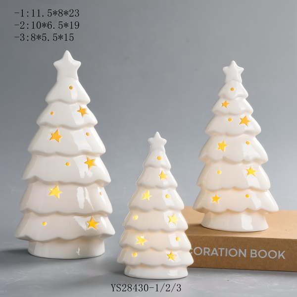 Porcelain Chrismas Decoration with LED Light - WCD240022