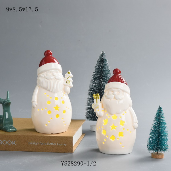 Porcelain Chrismas Decoration with LED Light - WCD240005