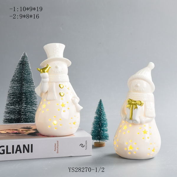 Porcelain Chrismas Decoration with LED Light - WCD240003