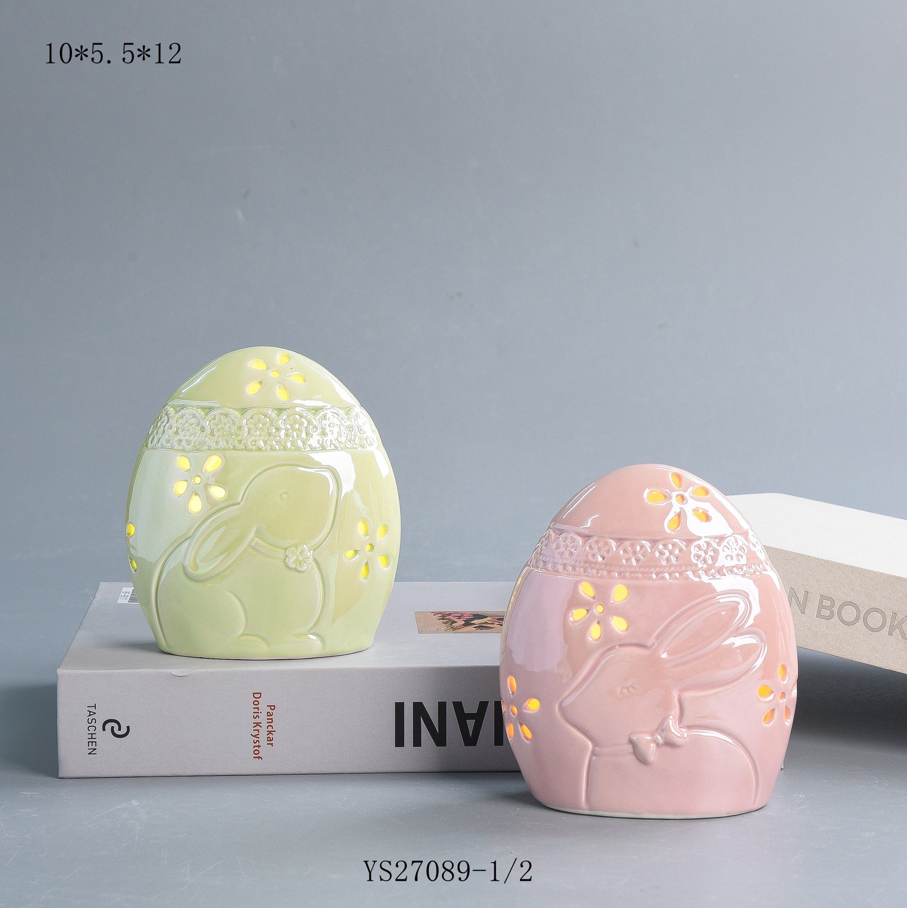 Porcelain Easter Decoration with LED Light  - WED240003