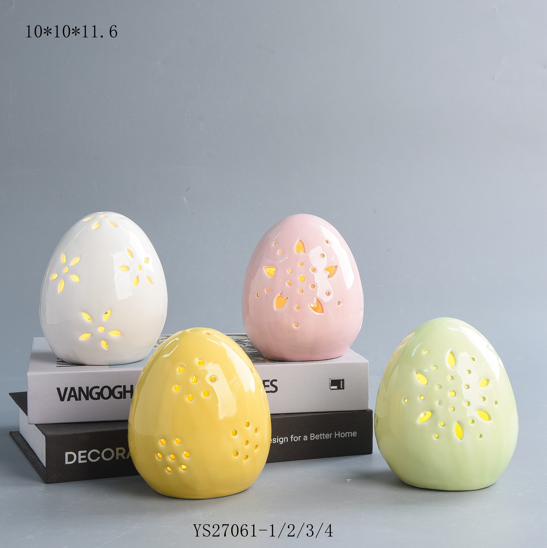 Porcelain Easter Decoration with LED Light - WED240011