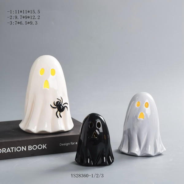 Porcelain Halloween Decoration with LED Light - WHD240001